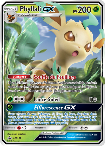 Phyllali GX SM146, carte Carte Promo Soleil et Lune, en vente à Manga Cash à Ans, province de Liège.
