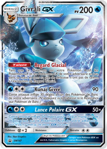 Givrali GX SM147, carte Carte Promo Soleil et Lune, en vente à Manga Cash à Ans, province de Liège.