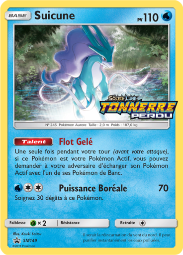 Suicune SM149, carte Carte Promo Soleil et Lune, en vente à Manga Cash à Ans, province de Liège.
