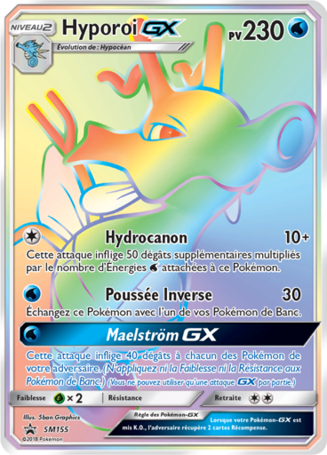 Hyporoi GX SM155, carte Carte Promo Soleil et Lune, en vente à Manga Cash à Ans, province de Liège.