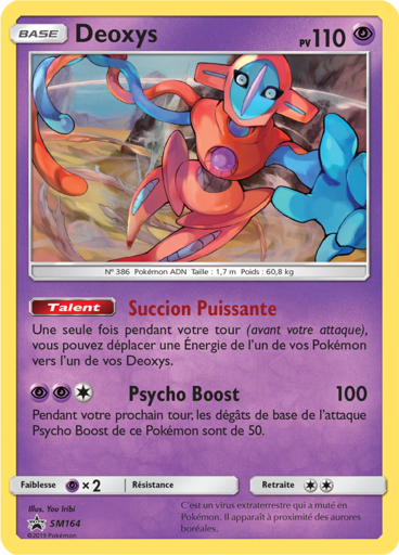 Deoxys SM164, carte Carte Promo Soleil et Lune, en vente à Manga Cash à Ans, province de Liège.