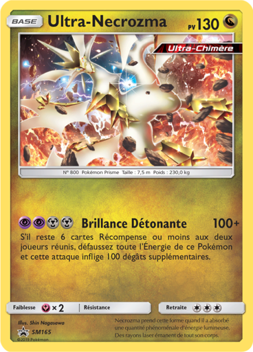 Ultra-Necrozma SM165, carte Carte Promo Soleil et Lune, en vente à Manga Cash à Ans, province de Liège.