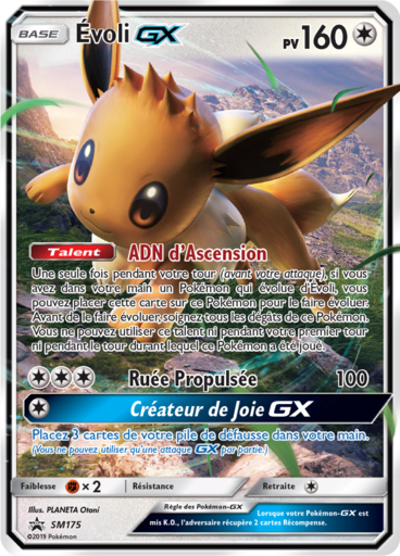 Évoli GX SM175, carte Carte Promo Soleil et Lune, en vente à Manga Cash à Ans, province de Liège.