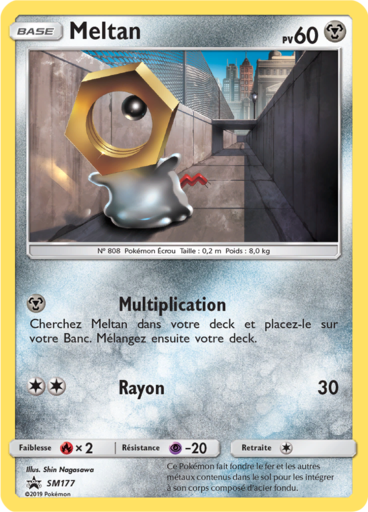 Meltan SM177, carte Carte Promo Soleil et Lune, en vente à Manga Cash à Ans, province de Liège.