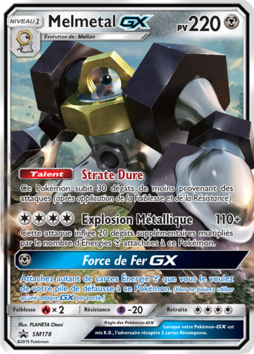 Melmetal GX SM178, carte Carte Promo Soleil et Lune, en vente à Manga Cash à Ans, province de Liège.