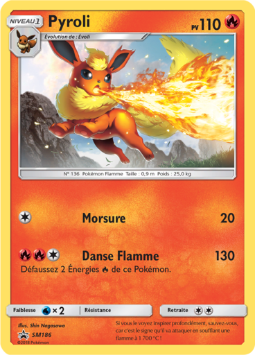 Pyroli SM186, carte Carte Promo Soleil et Lune, en vente à Manga Cash à Ans, province de Liège.
