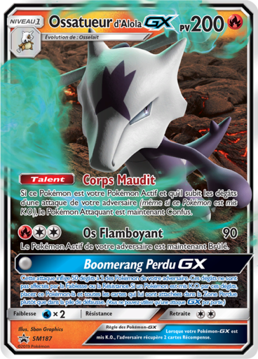 Ossatueur d'Alola GX SM187, carte Carte Promo Soleil et Lune, en vente à Manga Cash à Ans, province de Liège.