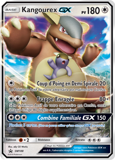 Kangourex GX SM188, carte Carte Promo Soleil et Lune, en vente à Manga Cash à Ans, province de Liège.