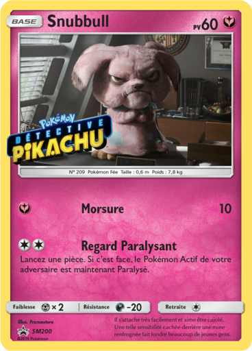 Snubbull SM200, carte Carte Promo Soleil et Lune, en vente à Manga Cash à Ans, province de Liège.