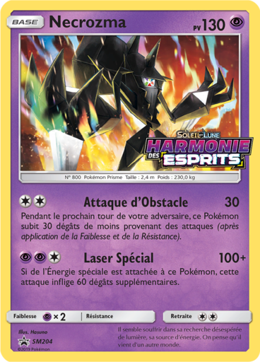 Necrozma SM204, carte Carte Promo Soleil et Lune, en vente à Manga Cash à Ans, province de Liège.