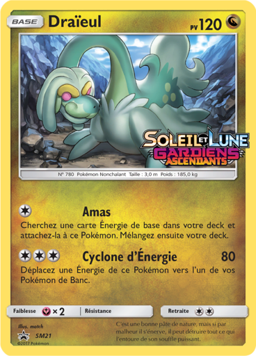 Draïeul SM21, carte Carte Promo Soleil et Lune, en vente à Manga Cash à Ans, province de Liège.