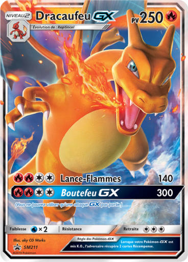 Dracaufeu GX SM211, carte Carte Promo Soleil et Lune, en vente à Manga Cash à Ans, province de Liège.