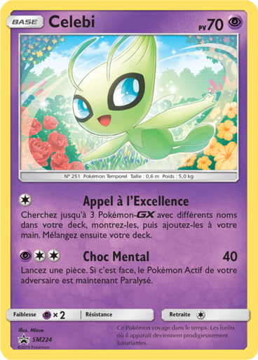 Celebi SM224, carte Carte Promo Soleil et Lune, en vente à Manga Cash à Ans, province de Liège.