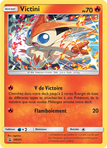 Victini SM225, carte Carte Promo Soleil et Lune, en vente à Manga Cash à Ans, province de Liège.