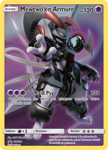 Mewtwo en Armure SM228, carte Carte Promo Soleil et Lune, en vente à Manga Cash à Ans, province de Liège.