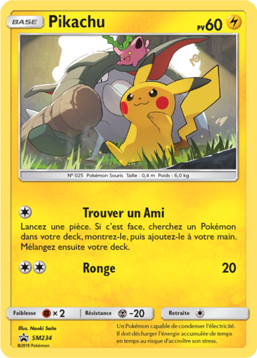 Pikachu SM234, carte Carte Promo Soleil et Lune, en vente à Manga Cash à Ans, province de Liège.