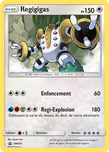 Regigigas SM243, carte Carte Promo Soleil et Lune, en vente à Manga Cash à Ans, province de Liège.