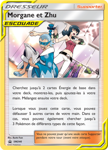 Morgane et Zhu SM246, carte Carte Promo Soleil et Lune, en vente à Manga Cash à Ans, province de Liège.