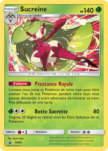 Sucreine SM26, carte Carte Promo Soleil et Lune, en vente à Manga Cash à Ans, province de Liège.
