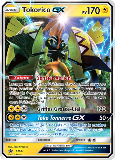 Tokorico GX SM33, carte Carte Promo Soleil et Lune, en vente à Manga Cash à Ans, province de Liège.