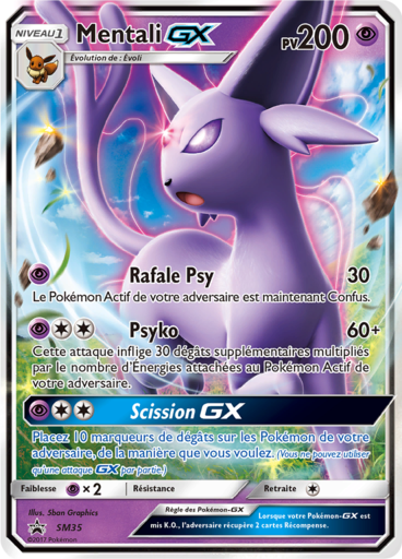 Mentali GX SM35, carte Carte Promo Soleil et Lune, en vente à Manga Cash à Ans, province de Liège.