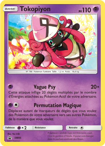Tokopiyon SM45, carte Carte Promo Soleil et Lune, en vente à Manga Cash à Ans, province de Liège.