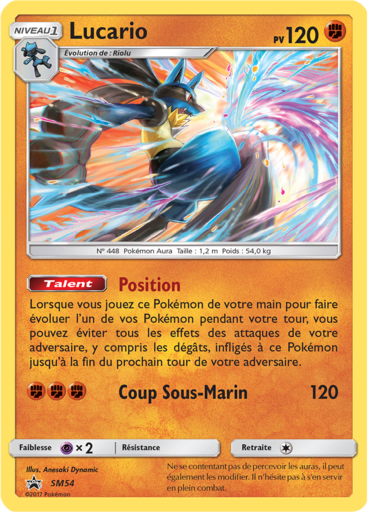 Lucario SM54, carte Carte Promo Soleil et Lune, en vente à Manga Cash à Ans, province de Liège.