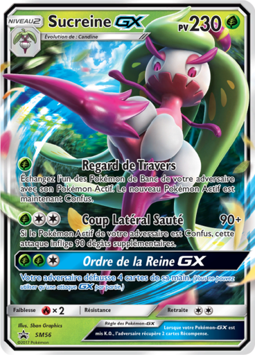 Sucreine GX SM56, carte Carte Promo Soleil et Lune, en vente à Manga Cash à Ans, province de Liège.