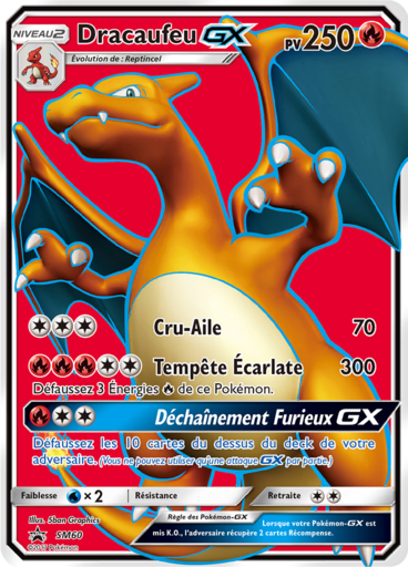 Dracaufeu GX SM60, carte Carte Promo Soleil et Lune, en vente à Manga Cash à Ans, province de Liège.