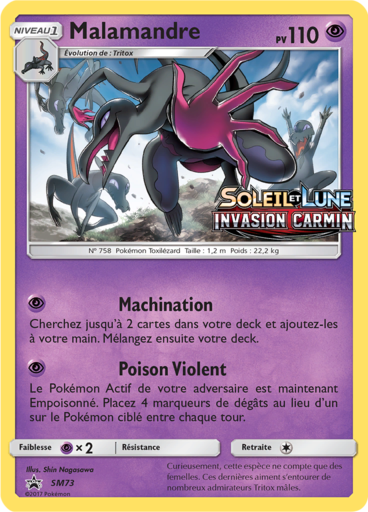 Malamandre SM73, carte Carte Promo Soleil et Lune, en vente à Manga Cash à Ans, province de Liège.