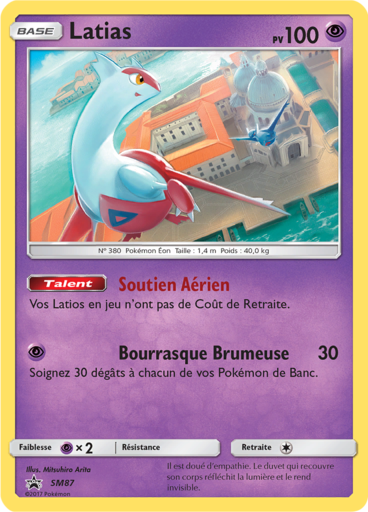 Latias SM87, carte Carte Promo Soleil et Lune, en vente à Manga Cash à Ans, province de Liège.