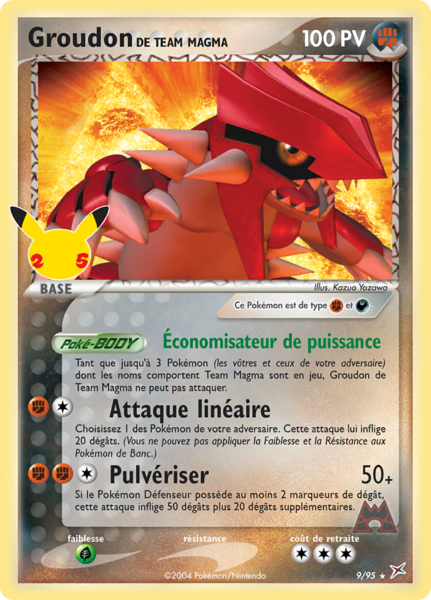 Carte Pokémon Groudon de la Team Magma (MA) 9/95 - Célébrations - CEL - Manga Cash Ans (Liège)