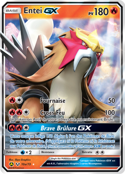 Entei GX 10a/73, carte Légendes Brillantes (SLG), en vente à Manga Cash à Ans, province de Liège.