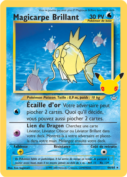 Carte Pokémon Magicarpe Brillant (NR) 66/64 - Célébrations - CEL - Manga Cash Liège