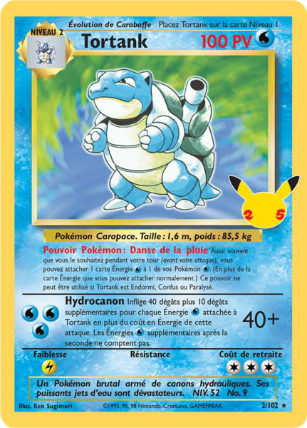 Carte Pokémon Tortank (BS) 2/102 - Célébrations - CEL - Manga Cash Liège
