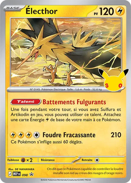 Électhor MEP098, carte Cartes Promo Méga-Évolution (MEP), en vente à Manga Cash à Ans, province de Liège.