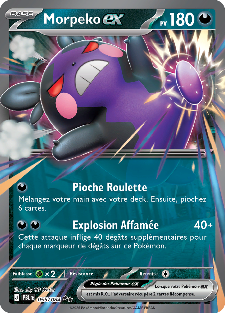 Morpeko EX 055/084, carte Nuit Noire (PBL), en vente à Manga Cash à Ans, province de Liège.