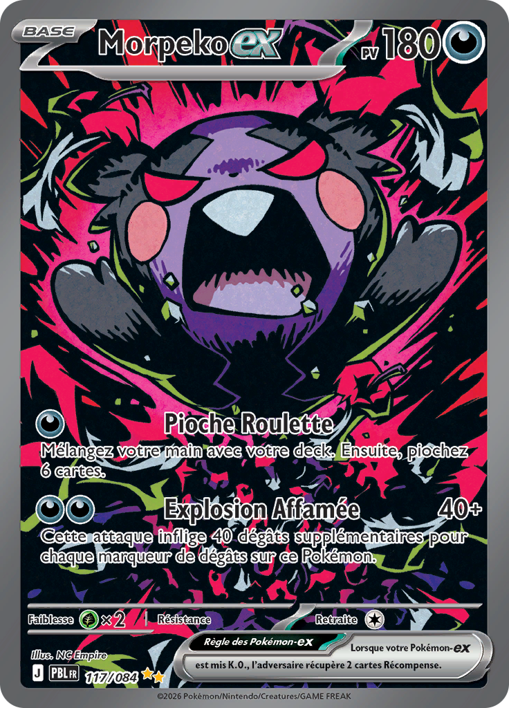 Morpeko EX 117/084, carte Nuit Noire (PBL), en vente à Manga Cash à Ans, province de Liège.