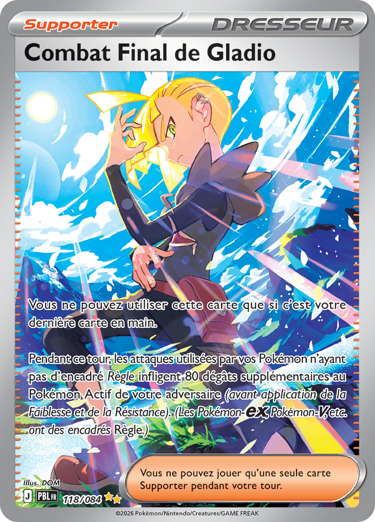 Combat Final de Gladio 118/084, carte Nuit Noire (PBL), en vente à Manga Cash à Ans, province de Liège.