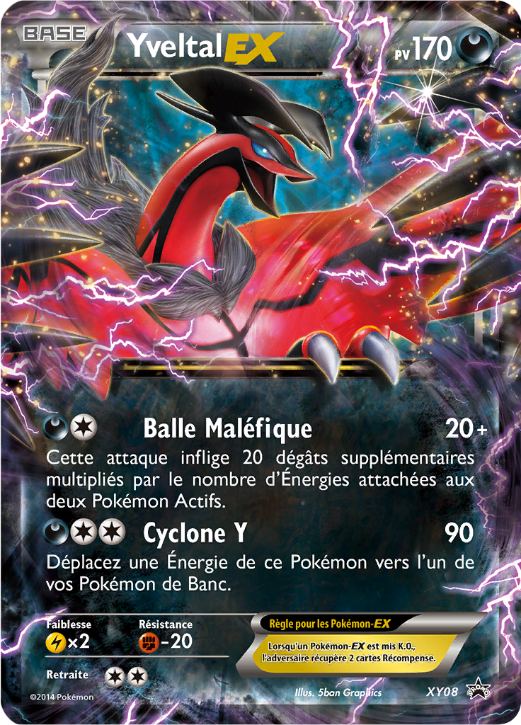 Yveltal EX XY08, carte Promo XY, en vente à Manga Cash à Ans, province de Liège.
