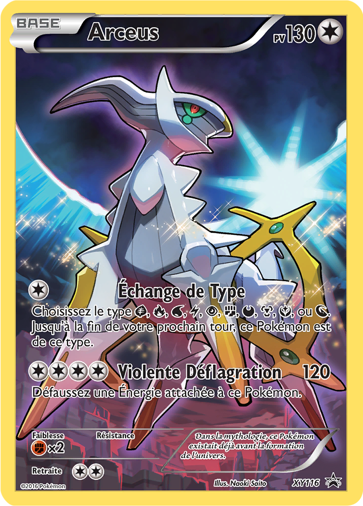 Arceus XY116, carte Promo XY, en vente à Manga Cash à Ans, province de Liège.