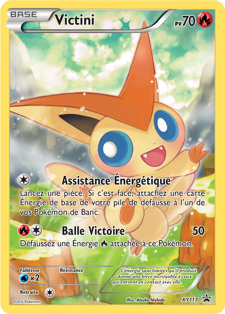 Victini XY117, carte Promo XY, en vente à Manga Cash à Ans, province de Liège.