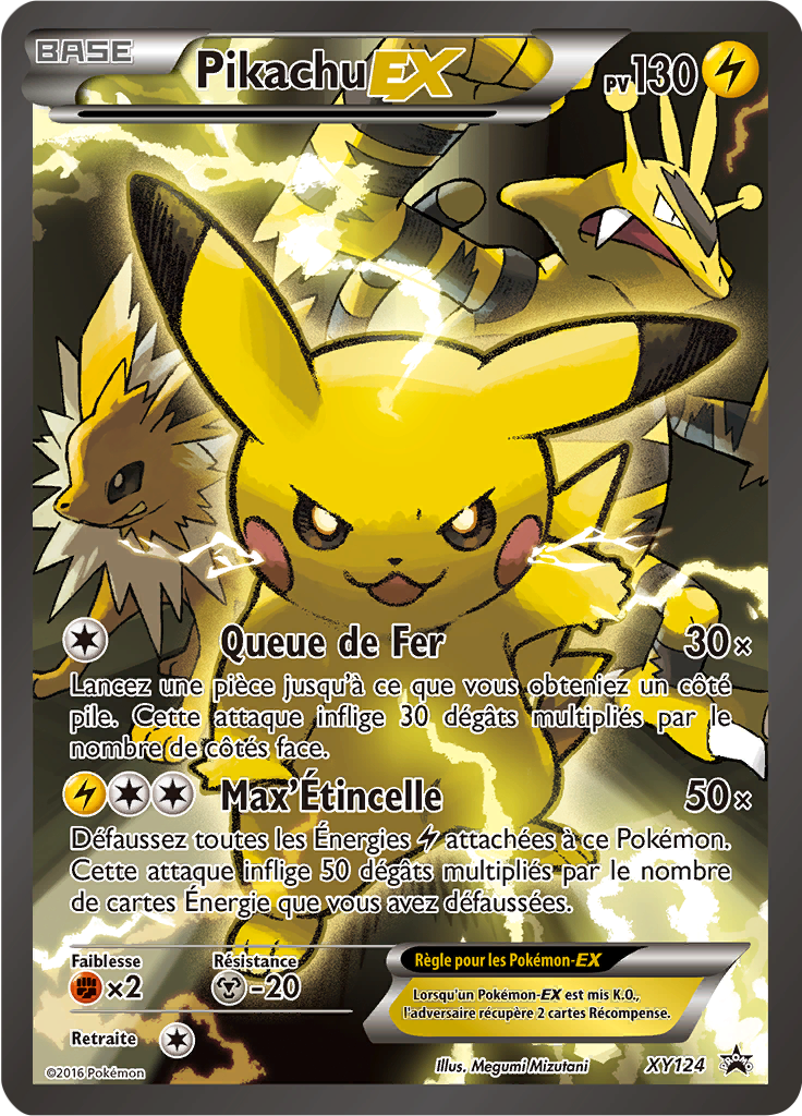Pikachu EX XY124, carte Promo XY, en vente à Manga Cash à Ans, province de Liège.
