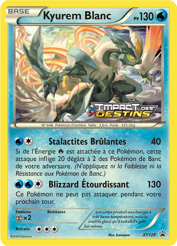 Kyurem Blanc XY128, carte Promo XY, en vente à Manga Cash à Ans, province de Liège.