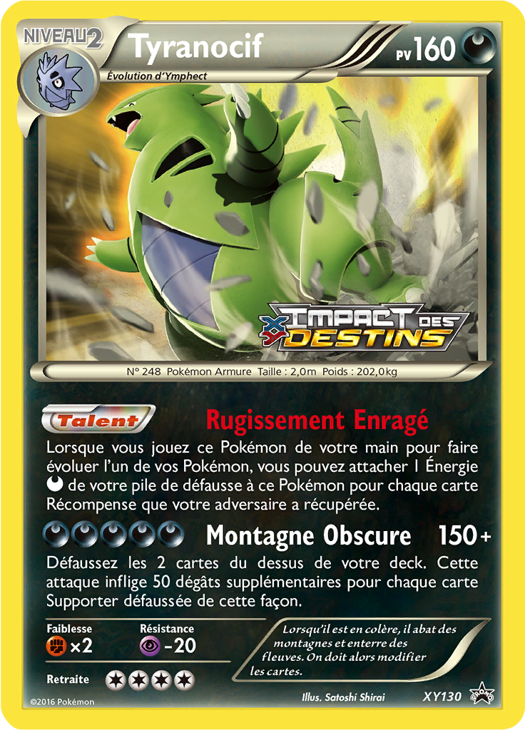 Tyranocif XY130, carte Promo XY, en vente à Manga Cash à Ans, province de Liège.