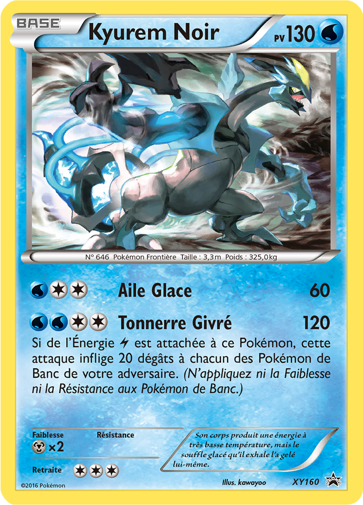 Kyurem Noir XY160, carte Promo XY, en vente à Manga Cash à Ans, province de Liège.
