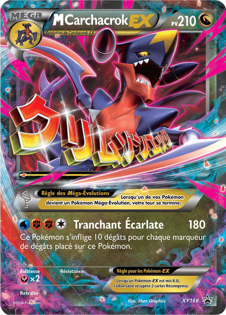 M-Carchacrok EX XY168, carte Promo XY, en vente à Manga Cash à Ans, province de Liège.