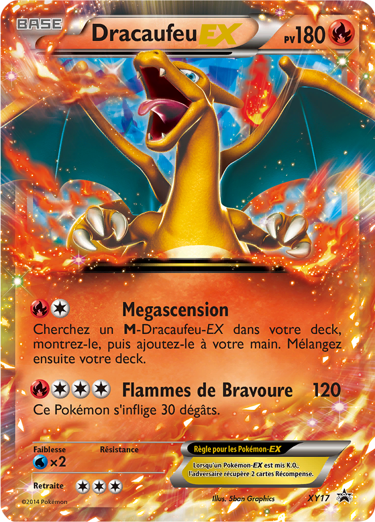 Dracaufeu EX XY17, carte Promo XY, en vente à Manga Cash à Ans, province de Liège.