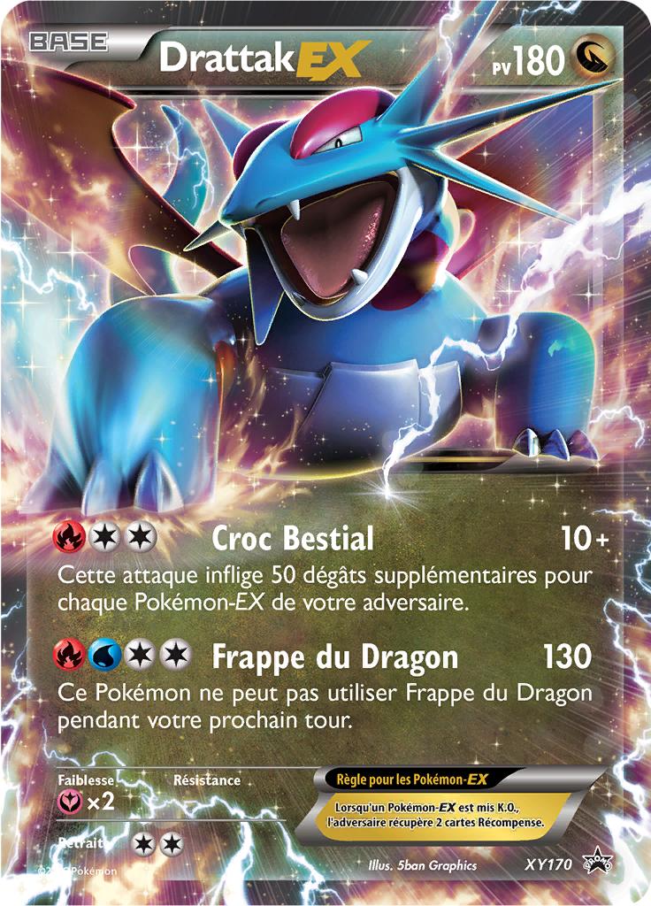 Drattak EX XY170, carte Promo XY, en vente à Manga Cash à Ans, province de Liège.