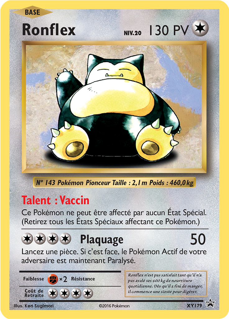Ronflex XY179, carte Promo XY, en vente à Manga Cash à Ans, province de Liège.